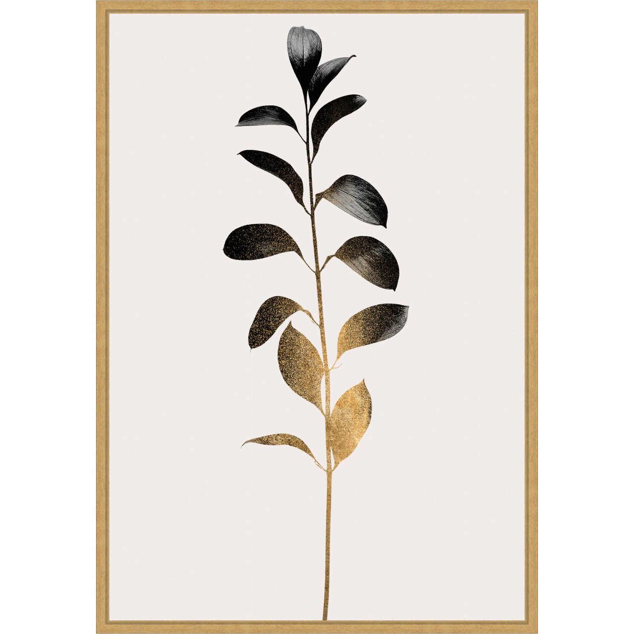 Monochromatic No 9 Dark Gold by Eins Kubistika Framed Canvas Wall Art